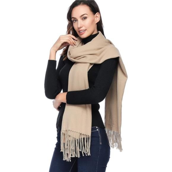 Wool Shawl Wraps - Extra Large Thick Soft Pashmina Scarf - Picture 3 of 6